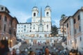 The Spanish Steps Italian: Scalinata di Trinita dei Monti a set of steps in Rome, Italy, with Piazza di Spagna, Piazza TrinitÃÂ  Royalty Free Stock Photo